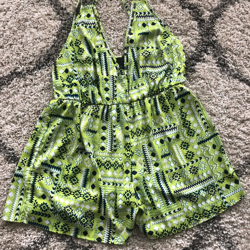 Geo Print Romper By ASOS Curve